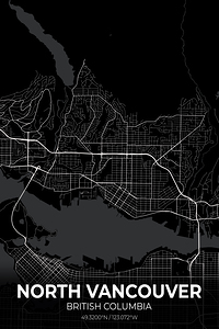 North Vancouver British Columbia City Map Print