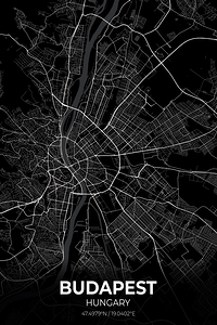 Budapest Hungary City Map Print