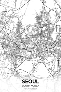 Seoul South Korea City Map Print