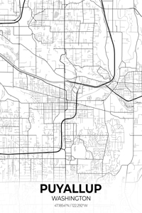 Puyallup Washington City Map Print