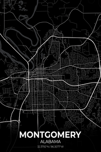 Montgomery Alabama City Map Print