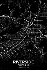 Riverside California City Map Print