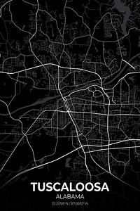Tuscaloosa Alabama City Map Print