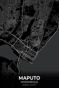Maputo Mozambique City Map Print