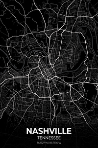 Nashville Tennessee City Map Print