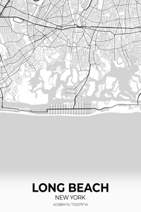 Long Beach New York City Map Print