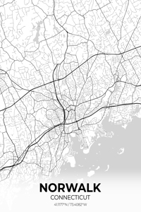 Norwalk Connecticut City Map Print