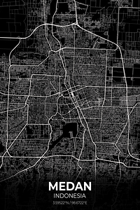 Medan Indonesia City Map Print