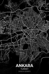 Ankara Turkey City Map Print