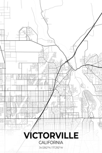Victorville California City Map Print