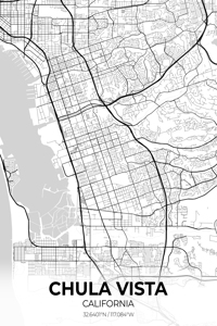 Chula Vista California City Map Print