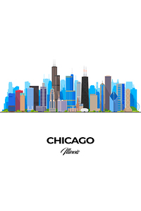 Chicago Illinois City Skyline Print