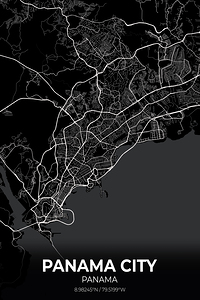 Panama City Map Print