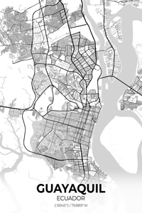 Guayaquil Ecuador City Map Print