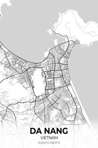 Da Nang Vietnam City Map Print
