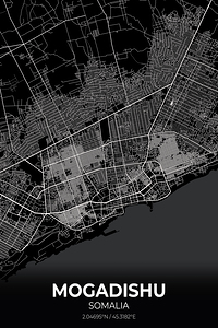 Mogadishu Somalia City Map Print