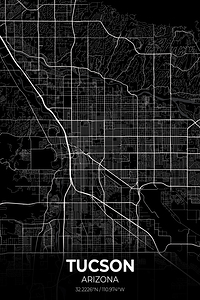 Tucson Arizona City Map Print