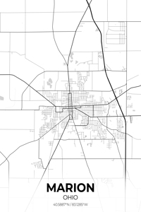 Marion Ohio City Map Print