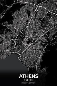 Athens Greece City Map Print