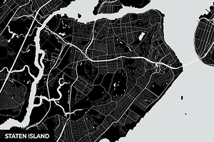 Staten Island New York City Map Print