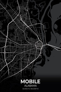 Mobile Alabama City Map Print