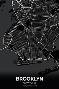 Brooklyn New York City Map Print