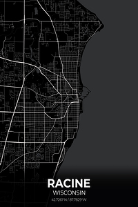 Racine Wisconsin City Map Print