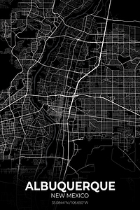 Albuquerque New Mexico City Map Print