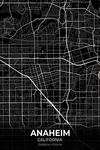 Anaheim California City Map Print