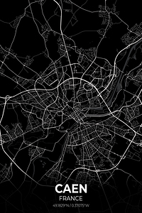 Caen France City Map Print