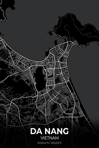 Da Nang Vietnam City Map Print