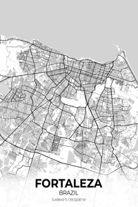 Fortaleza Brazil City Map Print