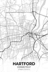 Hartford Connecticut City Map Print