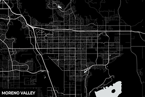 Moreno Valley California City Map Print