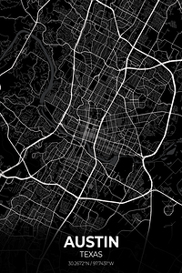 Austin Texas City Map Print