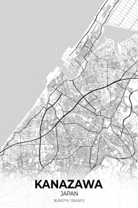 Kanazawa Japan City Map Print