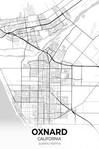 Oxnard California City Map Print
