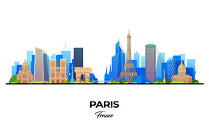 Paris France City Skyline Print