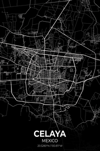 Celaya Mexico City Map Print