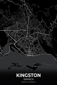 Kingston Jamaica City Map Print
