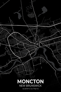 Moncton New Brunswick City Map Print