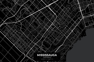 Mississauga Ontario City Map Print