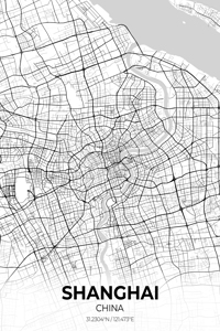Shanghai China City Map Print