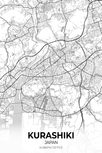 Kurashiki Japan City Map Print