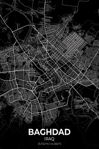 Baghdad Iraq City Map Print