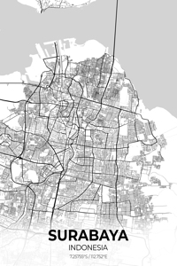 Surabaya Indonesia City Map Print