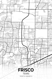 Frisco Texas City Map Print
