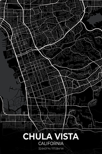 Chula Vista California City Map Print