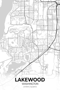 Lakewood Washington City Map Print