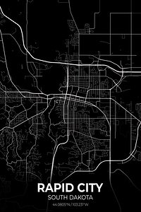 Rapid City South Dakota City Map Print